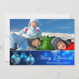 Cartes Pour Fêtes Annuelles Ornements de Noël bleus