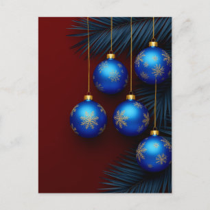 Cartes Pour Fêtes Annuelles Ornements de Noël bleus élégants