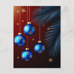 Cartes Pour Fêtes Annuelles Ornements de Noël bleus élégants