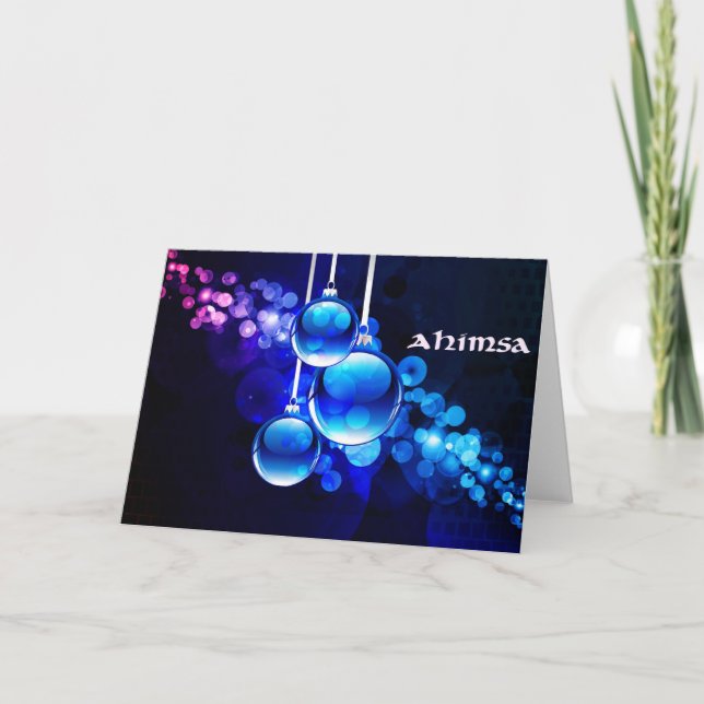 Cartes Pour Fêtes Annuelles Ornements de Noël d'Ahimsa (Devant)