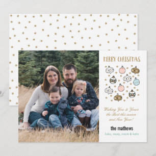 Cartes Pour Fêtes Annuelles Ornements de Noël et étoiles photo