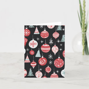 Cartes Pour Fêtes Annuelles Ornements de Noël Noir