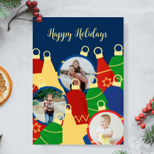 Cartes Pour Fêtes Annuelles Ornements de Noël rétro Photo