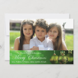 Cartes Pour Fêtes Annuelles Ornements de Noël verts