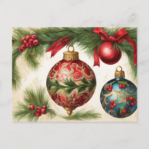 Cartes Pour Fêtes Annuelles Ornements de Noël vintage