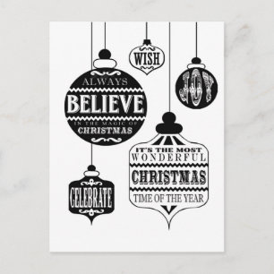 Cartes Pour Fêtes Annuelles ornements de Noël vintage modernes