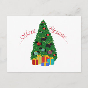 Cartes Pour Fêtes Annuelles Ornements de Scottie arbre de Noël