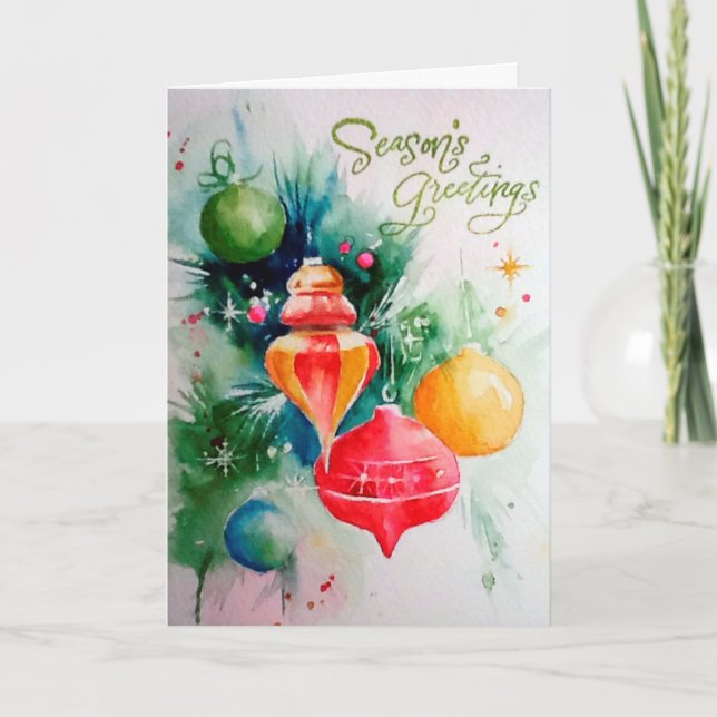 Cartes Pour Fêtes Annuelles Ornements de vacances (Devant)