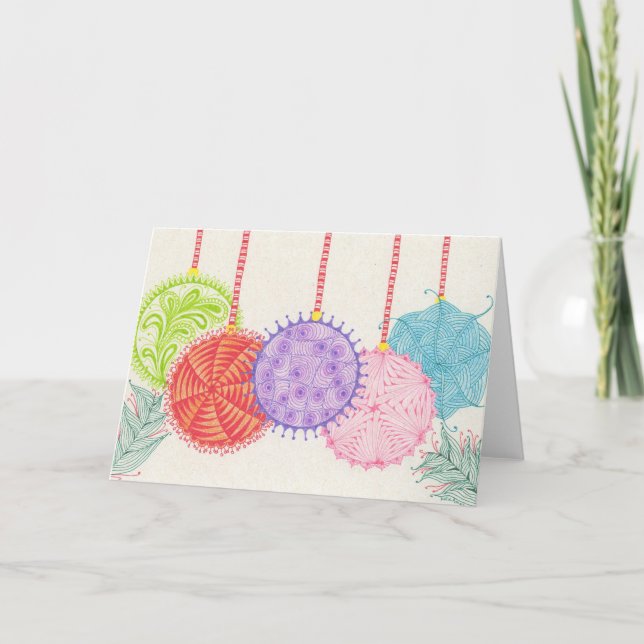 Cartes Pour Fêtes Annuelles Ornements de vacances (Devant)