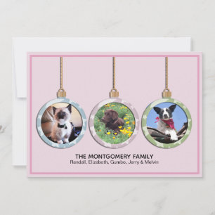 Cartes Pour Fêtes Annuelles Ornements de vacances de Noël Photo d'animal de co