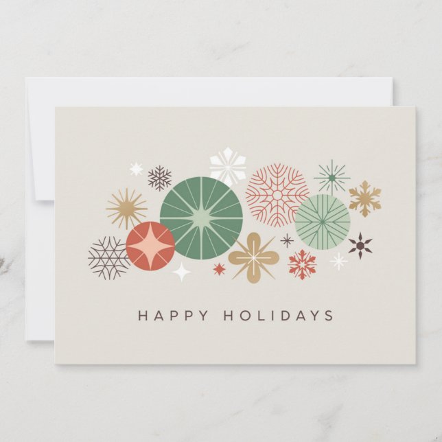 Cartes Pour Fêtes Annuelles Ornements de vacances et étoiles (Devant)