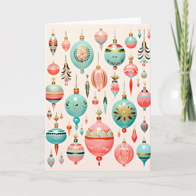 Cartes Pour Fêtes Annuelles Ornements de verre anciens pour les fêtes (Devant)