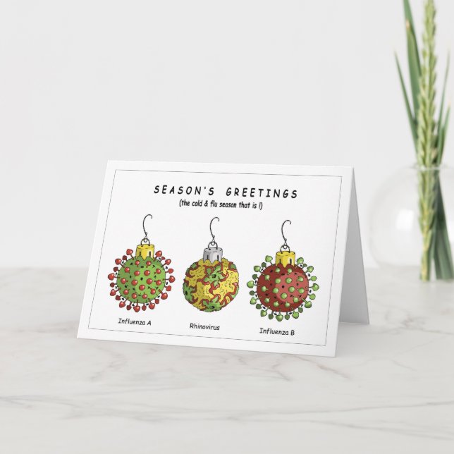 Cartes Pour Fêtes Annuelles Ornements de virus (Devant)