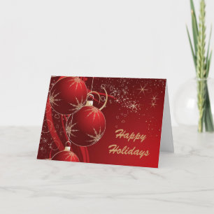 Cartes Pour Fêtes Annuelles Ornements élégants en Rouge, Joyeuses fêtes