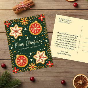 Cartes Pour Fêtes Annuelles Ornements folkloriques pour grands-parents Noël