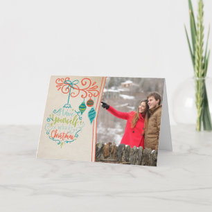 Cartes Pour Fêtes Annuelles Ornements rétro et joyeux Bauble de Noël - Photo