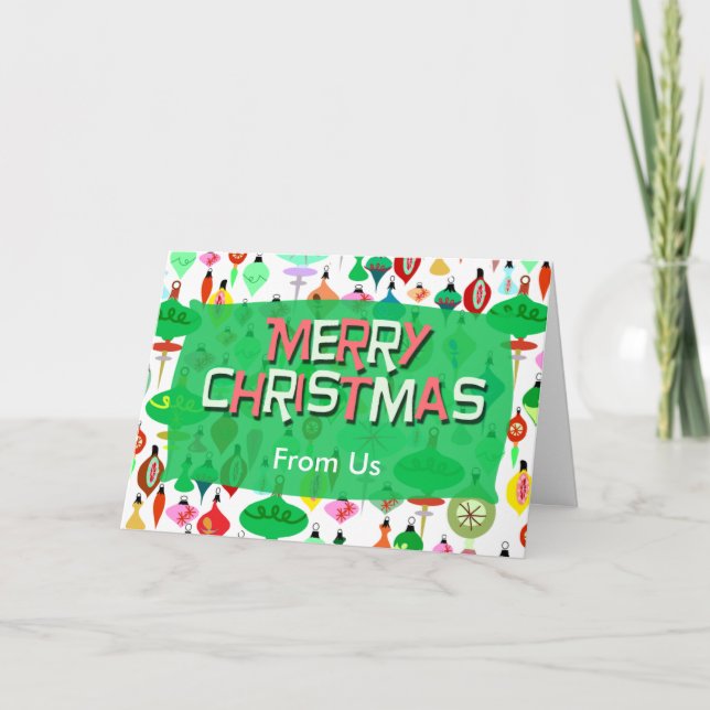 Cartes Pour Fêtes Annuelles Ornements Rétro Fun Holidays Personnalisés Noël (Devant)