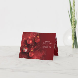 Cartes Pour Fêtes Annuelles Ornements Rouges de Noël Petits Pliés