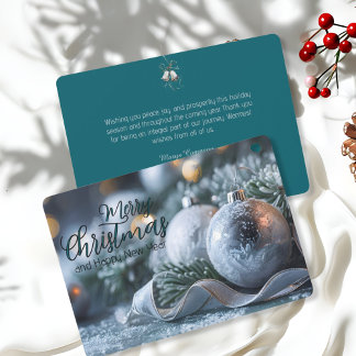 Cartes Pour Fêtes Annuelles Ornements sur verdure givree Elégant Entreprise