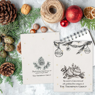Cartes Pour Fêtes Annuelles Ornements Suspendus Dessinés à la Main Botanique E