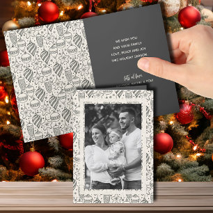 Cartes Pour Fêtes Annuelles Ornements vintages Photo de Noël repliée