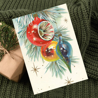 Cartes Pour Fêtes Annuelles Ornements vintages rétro Arbre de Noël