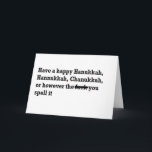 Cartes Pour Fêtes Annuelles orthographe heureuse de chanukkah de hanoukka<br><div class="desc">orthographe heureuse de chanukkah de hanoukka drôle</div>