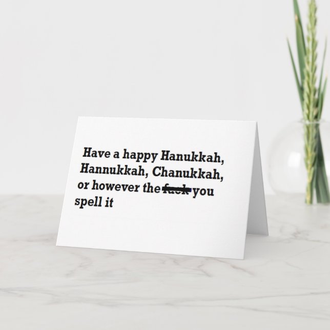 Cartes Pour Fêtes Annuelles orthographe heureuse de chanukkah de hanoukka (Devant)