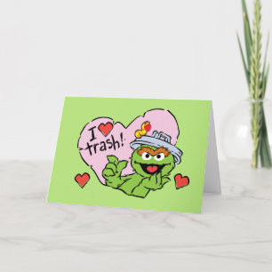 Cartes Pour Fêtes Annuelles Oscar "J'adore les ordures" Valentin