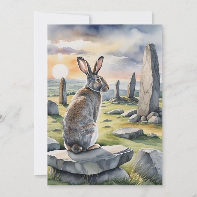 Cartes Pour Fêtes Annuelles Ostara Bunny Spring Equinox Eostre Wicca (Devant)