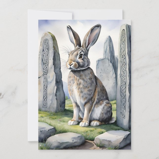 Cartes Pour Fêtes Annuelles Ostara Bunny Spring Equinox Eostre Wicca (Devant)