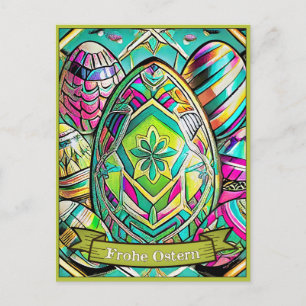 Cartes Pour Fêtes Annuelles Ostermotiv farbiger Cartoon mit Ostéréier 13553