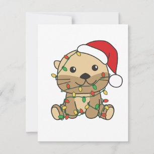 Cartes Pour Fêtes Annuelles Otter Christmas Winter Animaux Vacances Otters