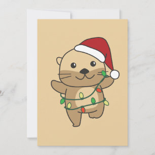 Cartes Pour Fêtes Annuelles Otter Christmas Winter Animaux Vacances Otters
