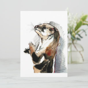 Cartes Pour Fêtes Annuelles Otter de dessin artistique  Cadeaux de loutre mou