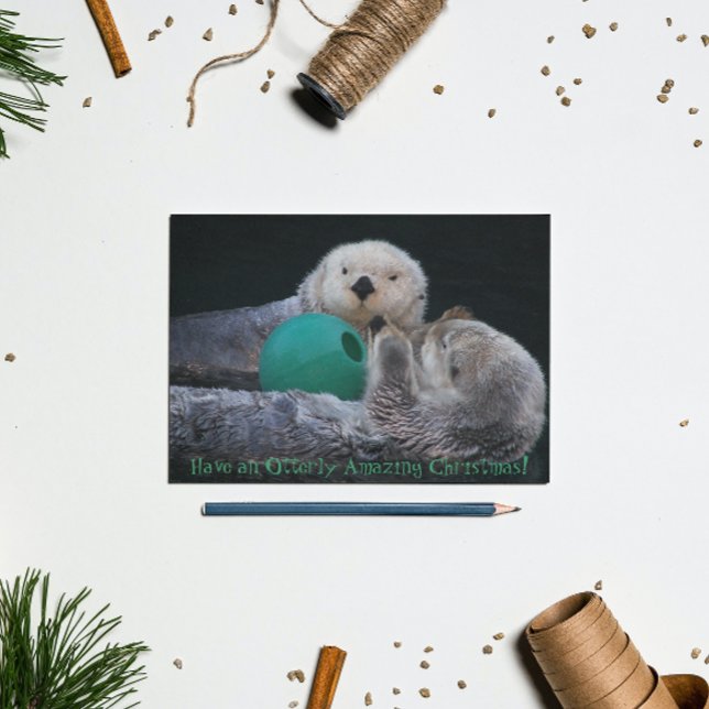 Cartes Pour Fêtes Annuelles Otterly Extraordinaire Sea Otters (In Situ)