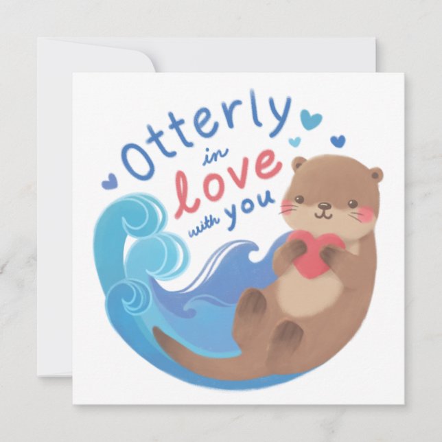 Cartes Pour Fêtes Annuelles Otterly in Love with You (Devant)