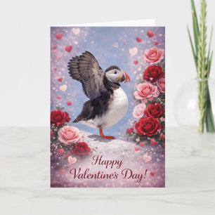 Cartes Pour Fêtes Annuelles Où l'amour prend son envol – Macareux de la Saint-