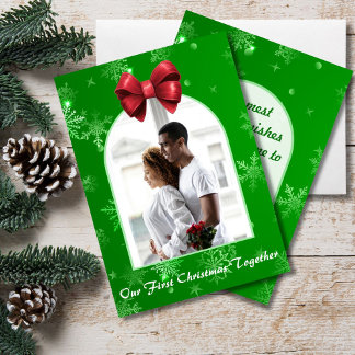 Cartes Pour Fêtes Annuelles Our First Christmas Together Snowflake Photo