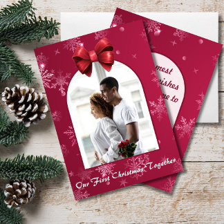 Cartes Pour Fêtes Annuelles Our First Christmas Together Snowflake Photo