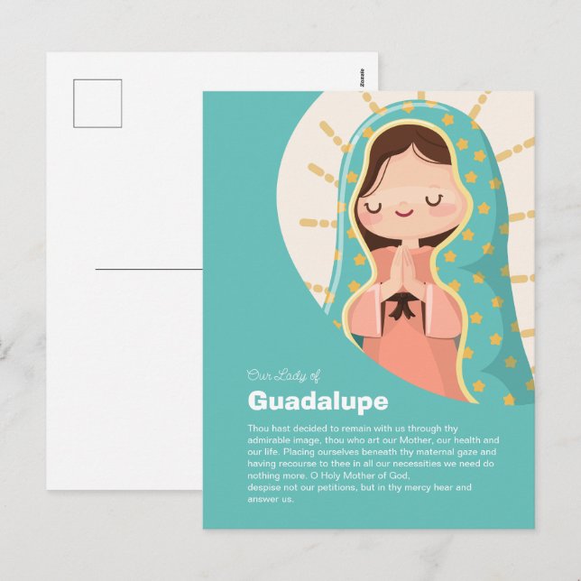Cartes Pour Fêtes Annuelles Our Lady of Guadalupe  (Devant / Derrière)