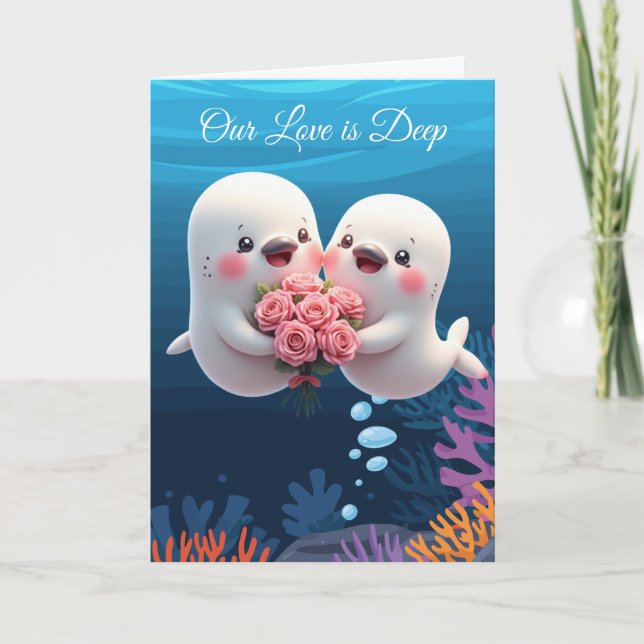 Cartes Pour Fêtes Annuelles "Our Love is Deep" cute Valentine Card (Devant)