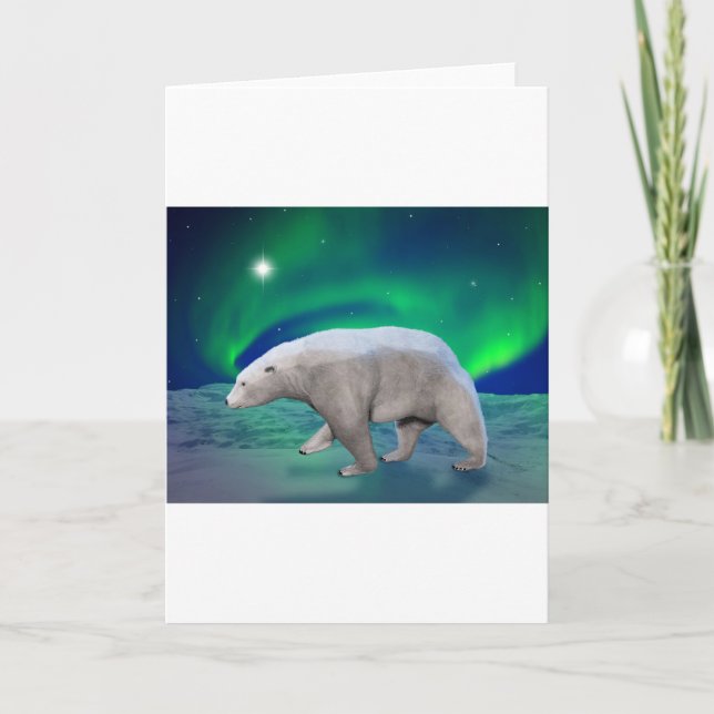 Cartes Pour Fêtes Annuelles Ours blanc (Devant)