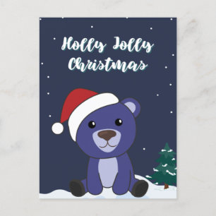 Cartes Pour Fêtes Annuelles Ours colorés Joyeux Noël Animaux d'hiver Ours