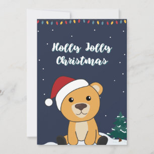 Cartes Pour Fêtes Annuelles Ours Colorés Joyeux Noël Animaux d'Hiver Ours