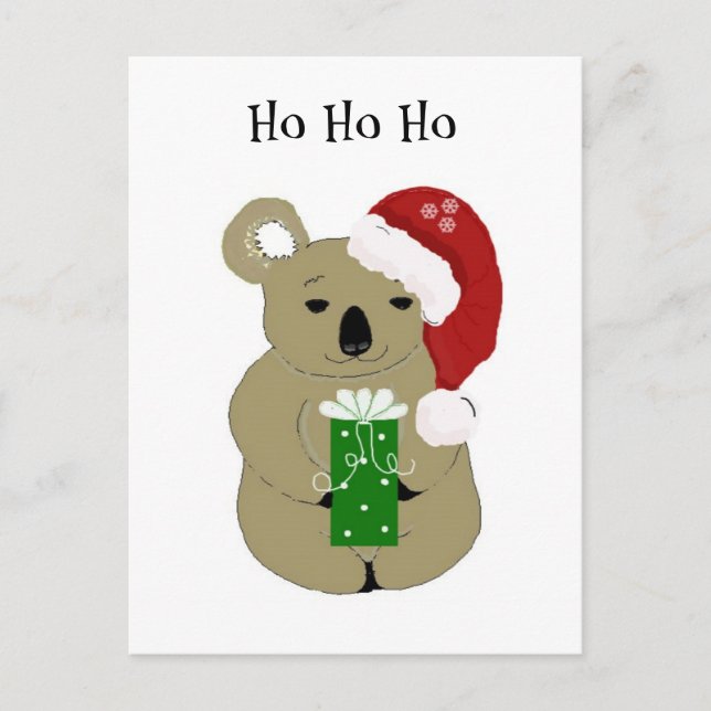 Cartes Pour Fêtes Annuelles Ours de koala de Noël (Devant)