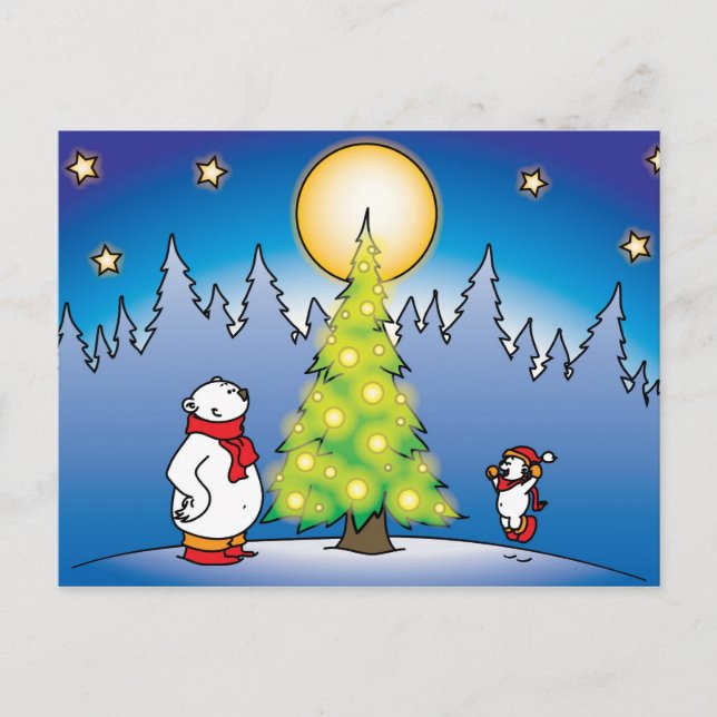 Cartes Pour Fêtes Annuelles Ours de Noël (Devant)