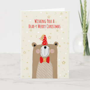 Cartes Pour Fêtes Annuelles Ours de Noël Festif