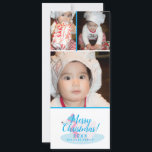 Cartes Pour Fêtes Annuelles Ours de Noël Merry Christmas Flocons Bébé Collage<br><div class="desc">Cartes de vœux avec photo et ours polaire et flocons</div>