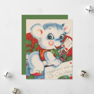 Cartes Pour Fêtes Annuelles ours de Noël rétro